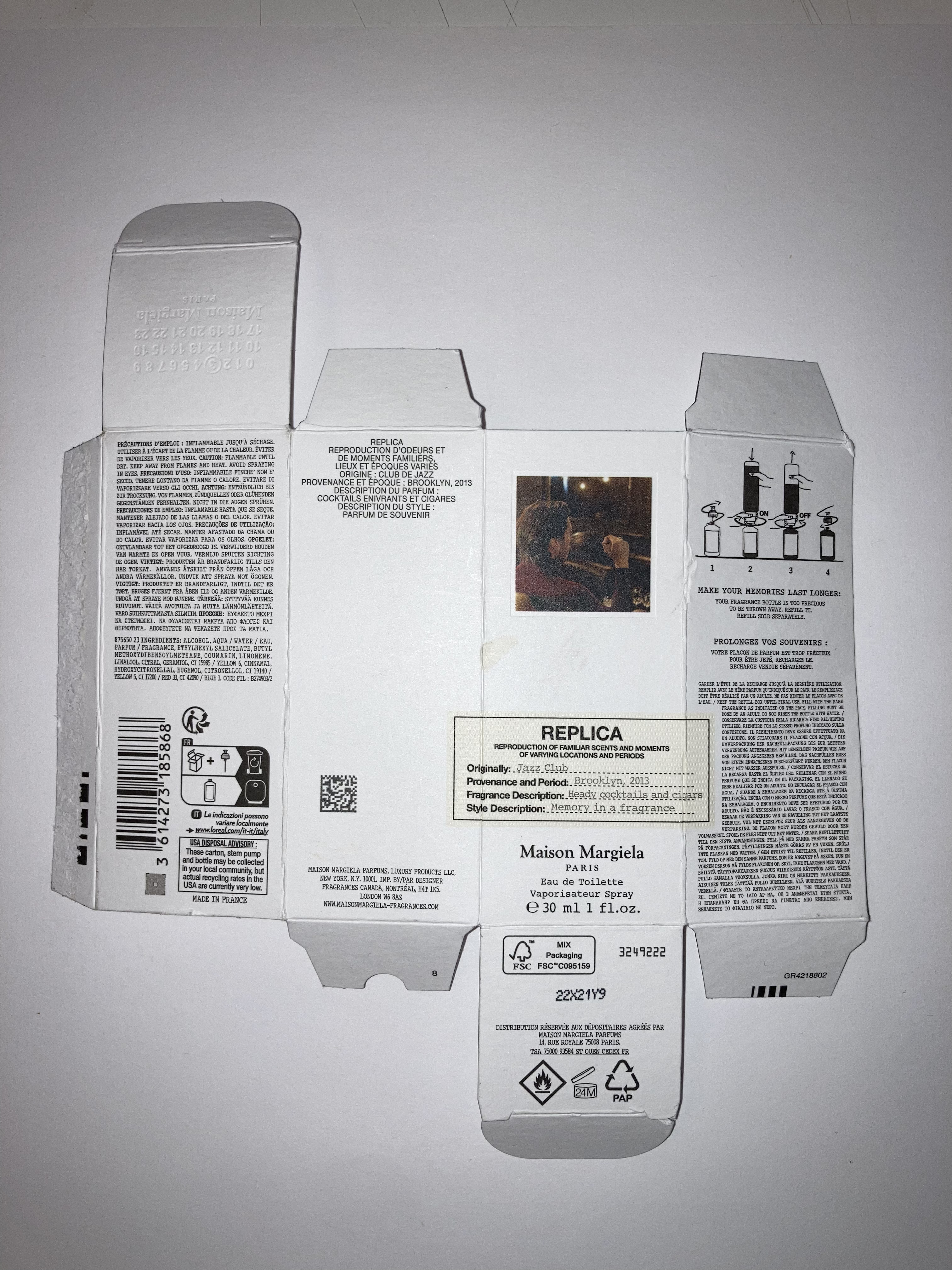 Original packaging of replica perfume
